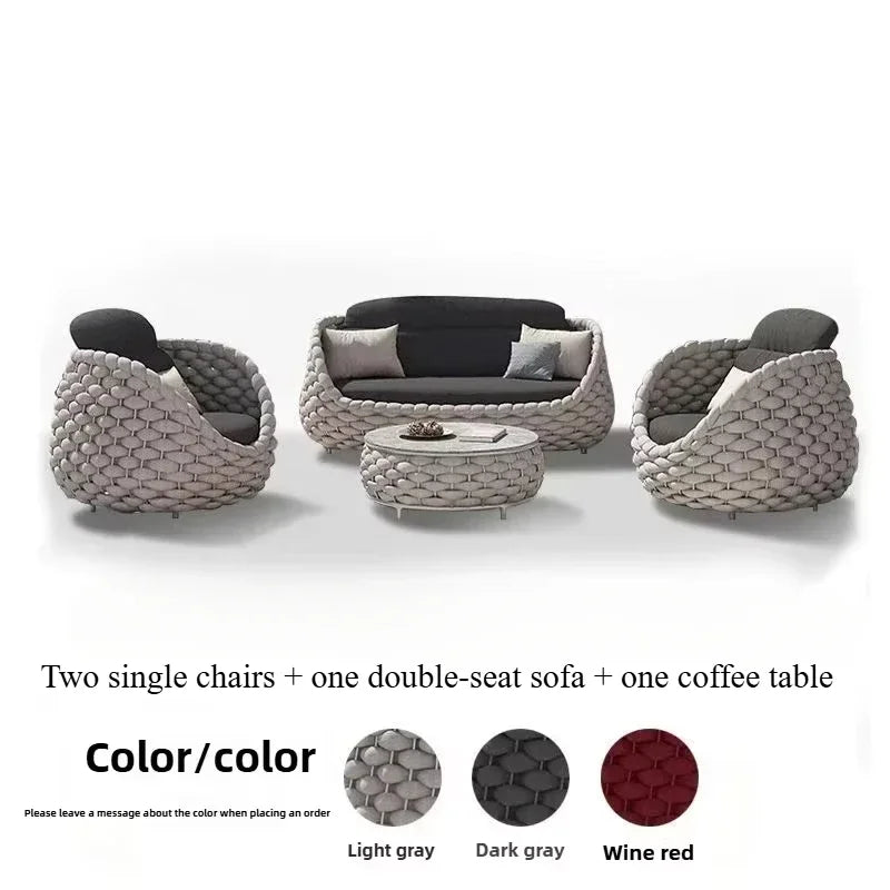 Outdoor Rattan Sofa Hofkombination Doppelstuhl Freizeit Terrasse Villa Wohnzimmer Balkon Outdoor Sitzmöbel Haus