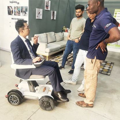 2025 Hot Sale Medical Lightweight Folding Electric Wheelchair For Elderly Remote Control Lithium Battery