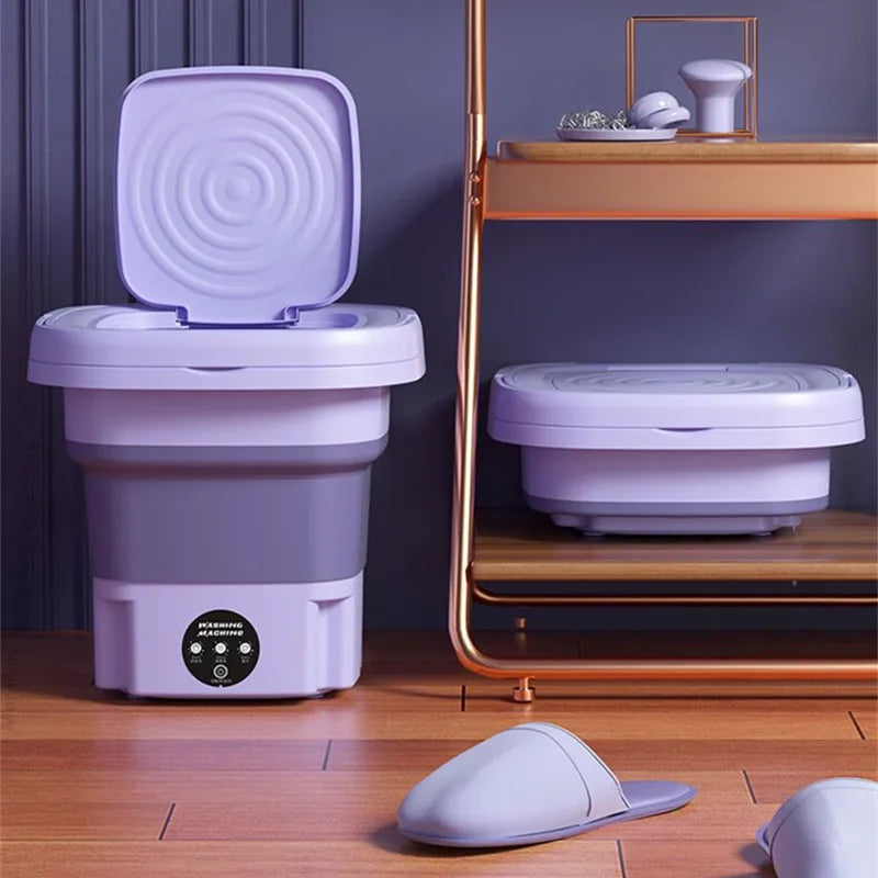 Zusammenklappbare Waschmaschine 8L, tragbare Socken, Unterwäsche, Slips, einziehbare Haushaltswaschmaschine, 3 Modelle mit Rotationswäschetrocknung