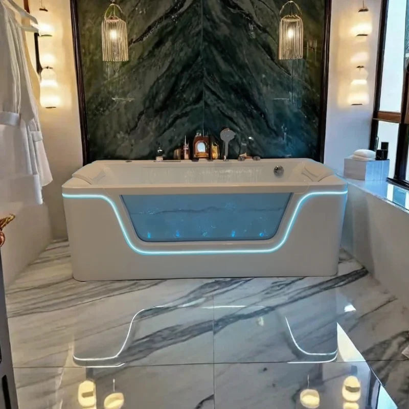 Newest whirlpool Acrylic Massage Jacuzi Bathtub Bath Freestanding Hydromassage  with Waterfall