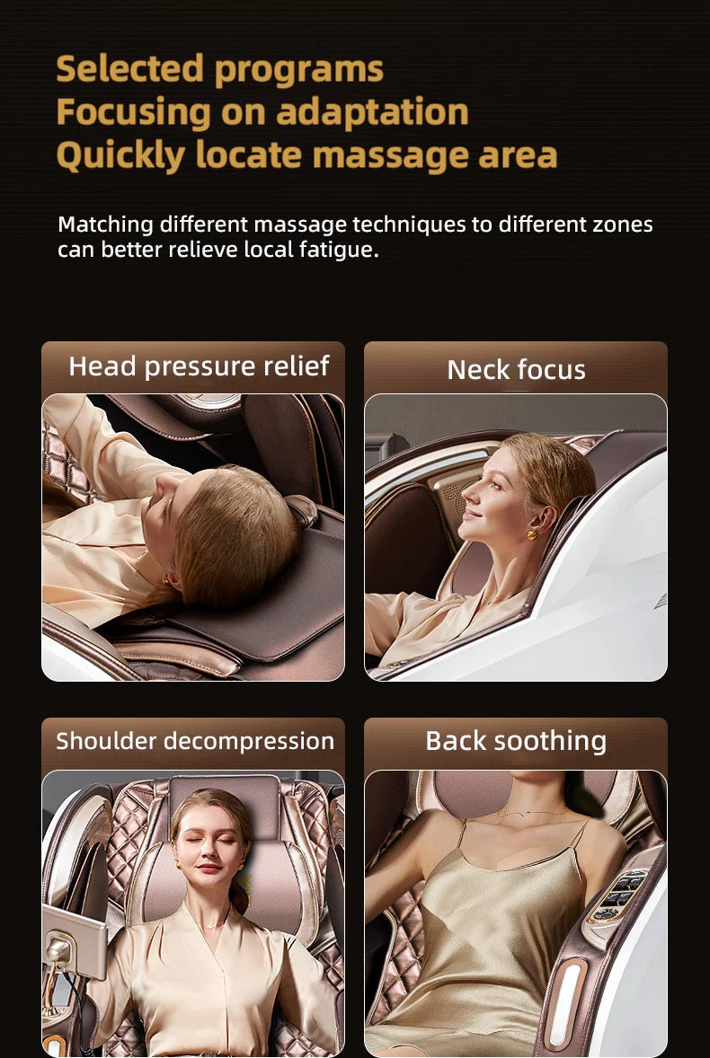 Zero Gravity 4D Massagesessel SL-Track (L-Track) Ganzkörper-Luftmassage Elektrischer Relaxsessel für Heimbüro 3 Jahre Garantie