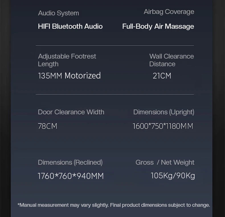 New Tech Zero Gravity Ganzkörper-Luxus-Luftsack, ersetzt Sofa, Sonic Massage, Smart Dual Core elektrischer Massagesessel