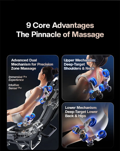 2026 Deluxe Dual Core 4D SL Track Massagesessel mit Zero-Gravity-Körperscan Bester 3D-Luxus-Massagesessel