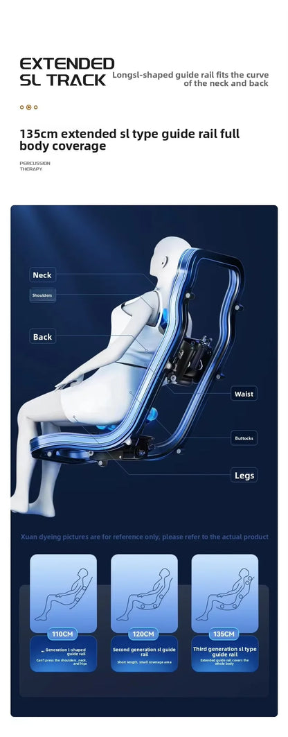 Fauteuil de massage de luxe SL avec bras robotisé, intelligence artificielle vocale automatique et fonction gravité zéro