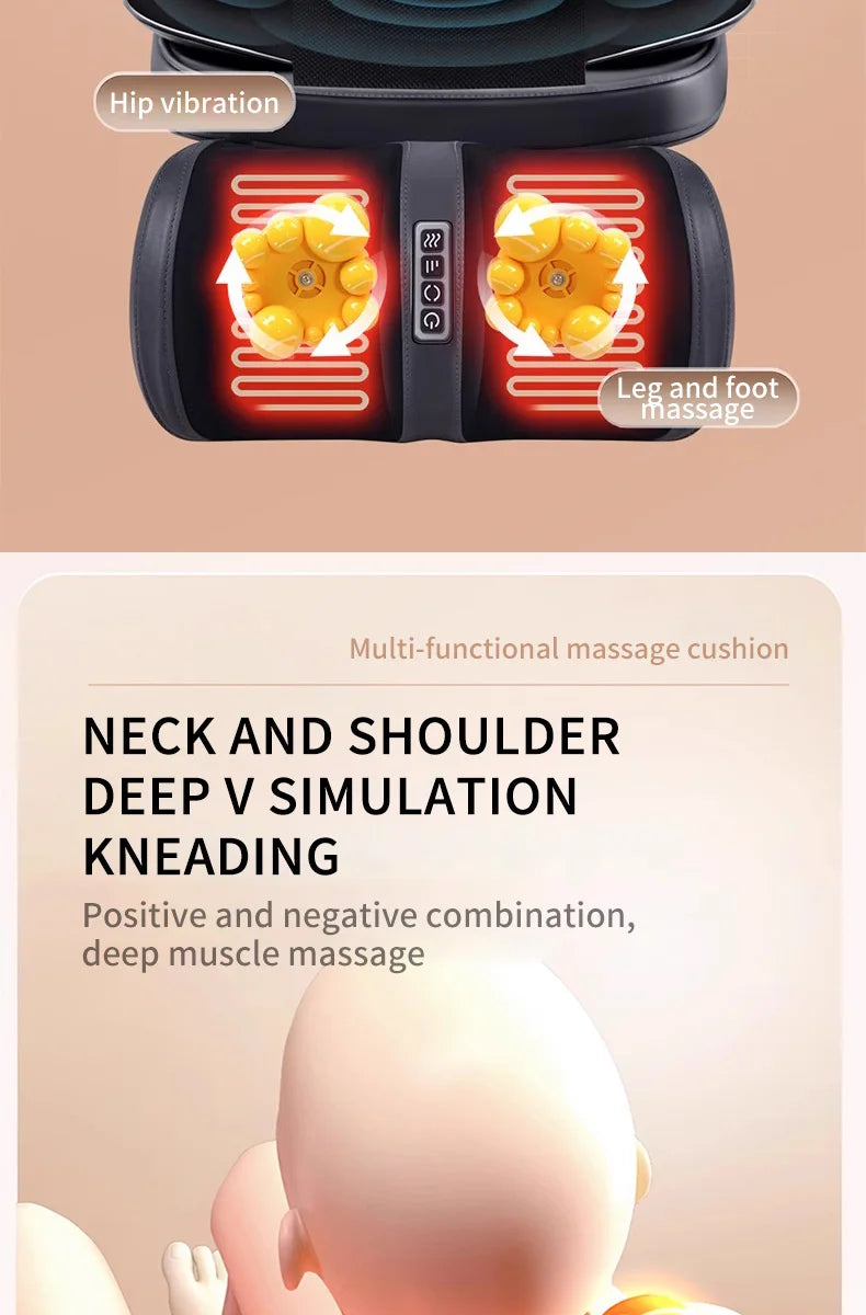 Shiatsu Neck Back Massager with Heat, 2D ro 3D Kneading Massage Chair Pad, Adjustable Compression Seat Massager for Full Body