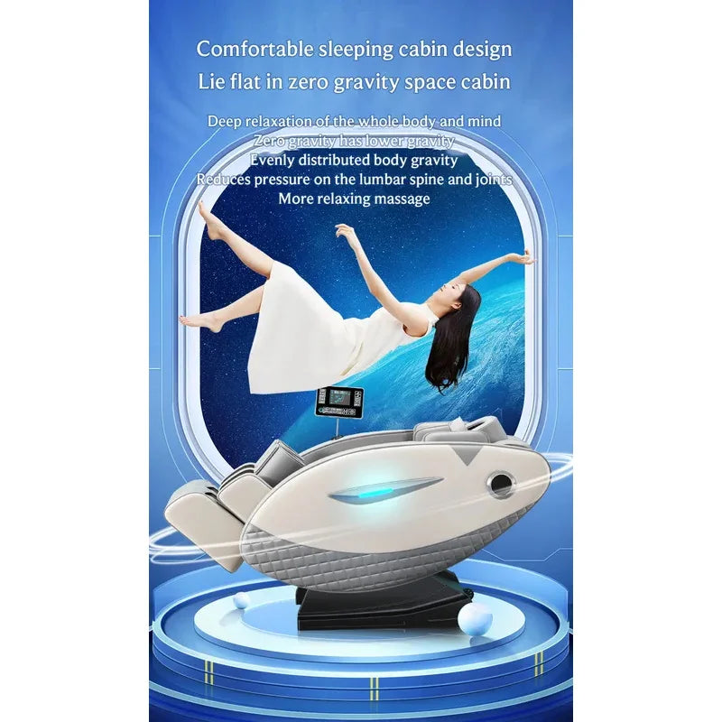 4D-Massagesessel mit Ganzkörperentspannungsfunktion 2025 Zero Gravity SL-Track Shiatsu mit Bluetooth-Lautsprecher und KI-Steuerung