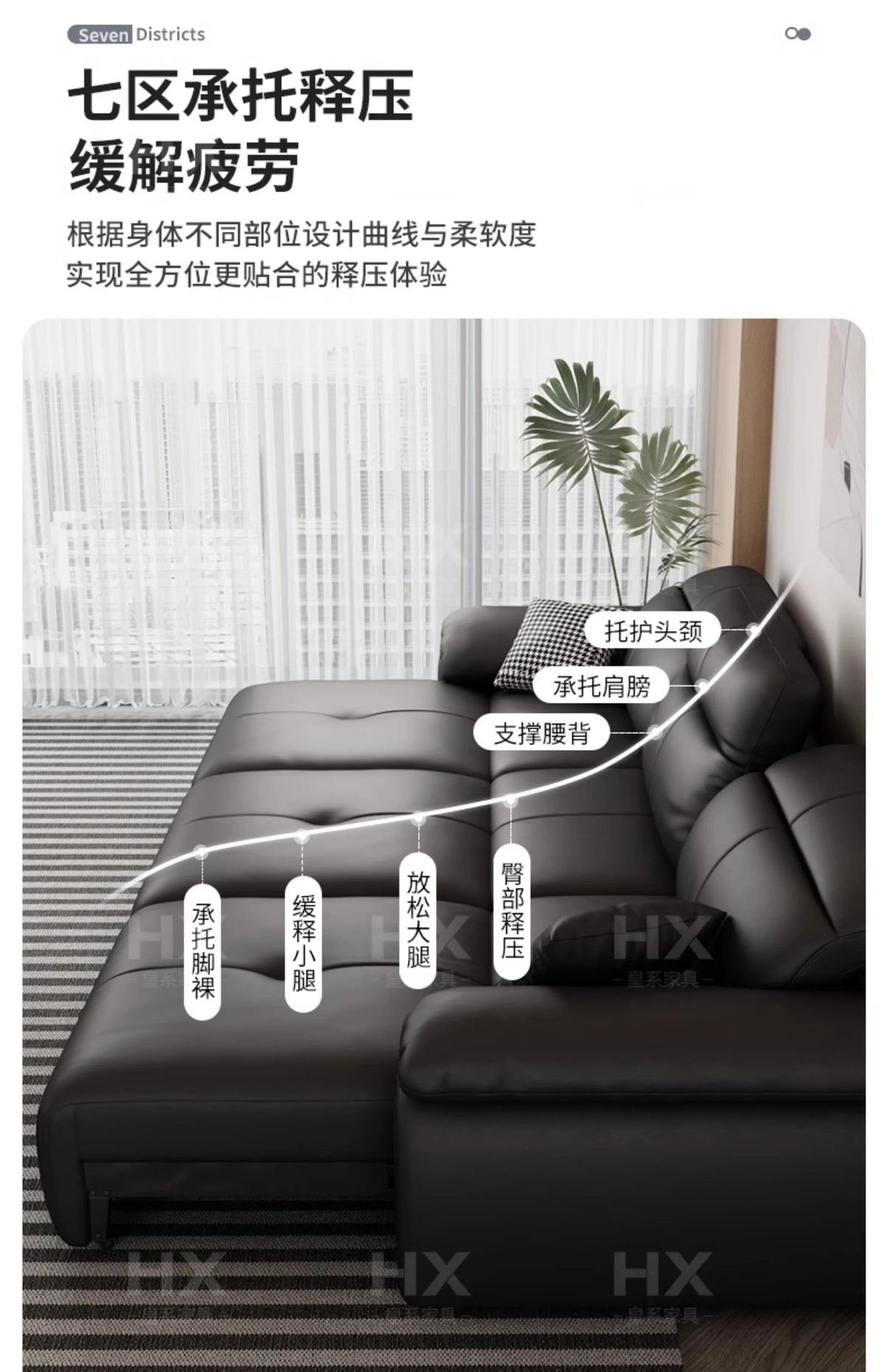 Genuine Leather Black Sofa Recliner Sectional Sleep Luxury Designer Sofa Daybed Modern Divano Soggiorno Couches Furniture