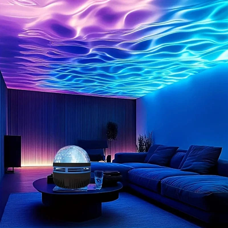 USB Powered Water Wave Effect Projector – 7 Color Modes, Ambient Night Light