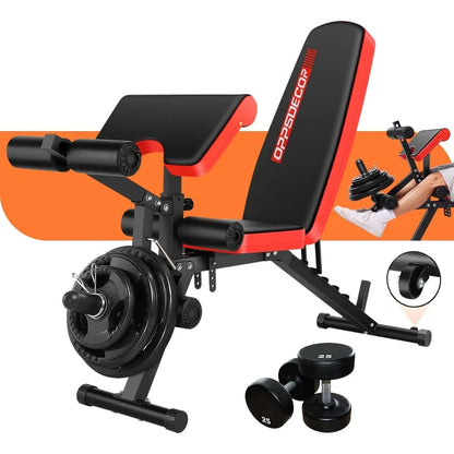 Verstellbare Hantelbank mit Beinstreck-/Beinbeugerfunktion für das Home-Gym, 800 LBS Schwerlast-Fitnessgerät, unterstützt Preacher Curl Fl