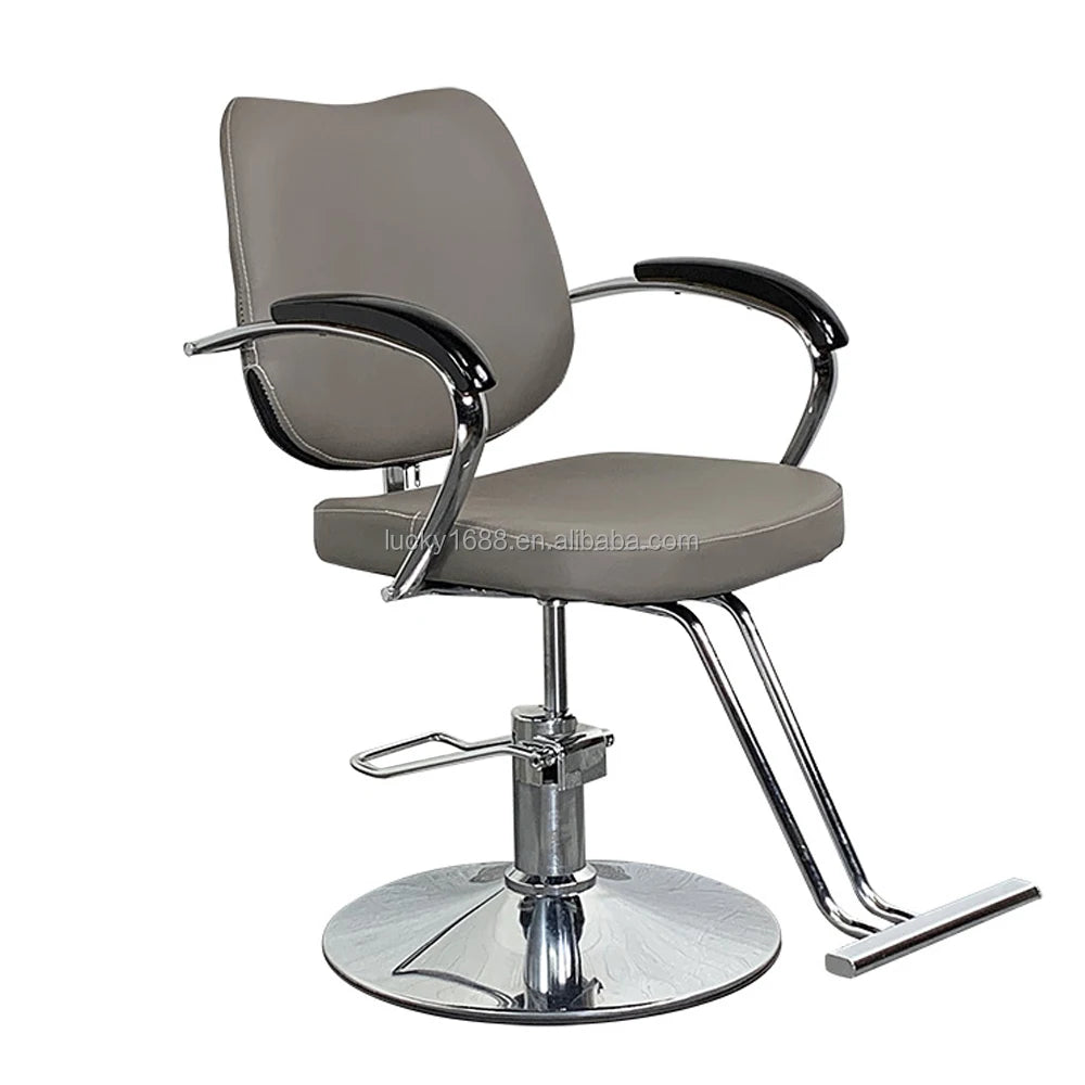 Verstellbarer Friseurstuhl mit Hydrauliklift 360° drehbar, PU-Leder Salonstuhl für Friseure, Beauty Spa Friseurladen