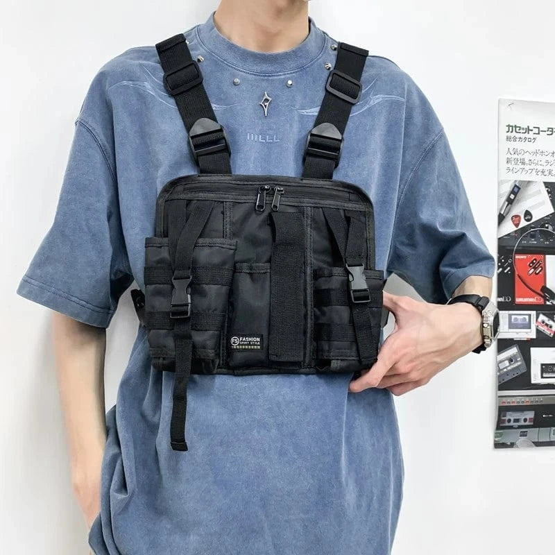 2025 Hip-Hop Streetwear Chest Bag – Unisex Tactical Vest Backpack with Multi-Function Pockets for Sport &amp; Travel