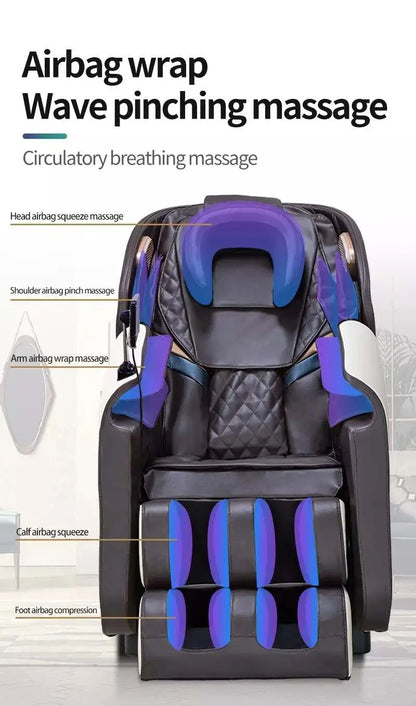 Full Body Zero Gravity Shiatsu Massage Chair 4D With Built-in Heat and Air Massage System