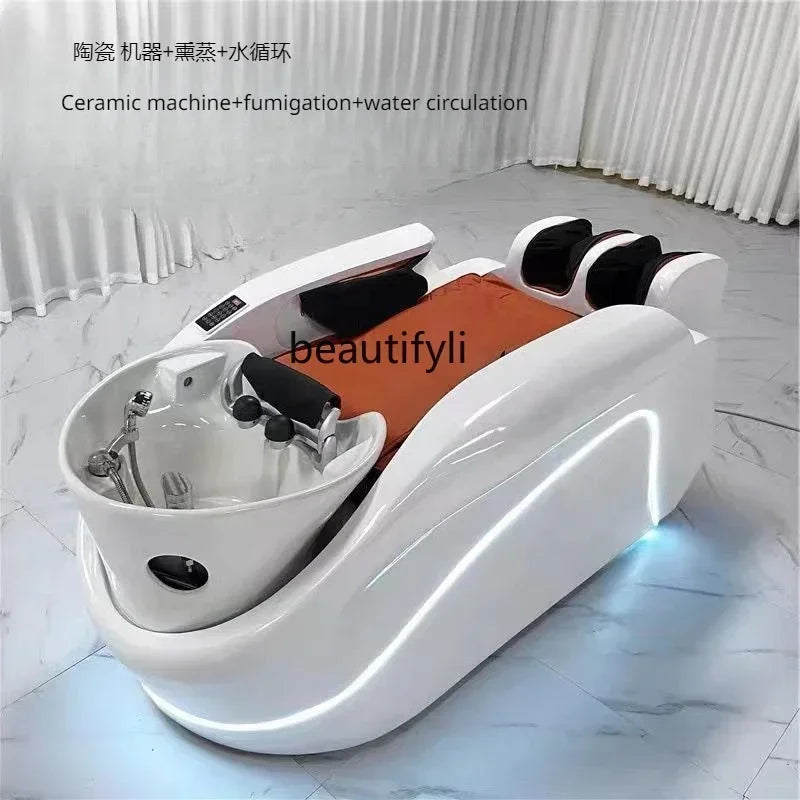 ss neues intelligentes elektrisches Massage-Shampoo-Bett, konstante Temperatur, automatische Wasserzirkulation, Begasungs-Kopftherapie-Bett