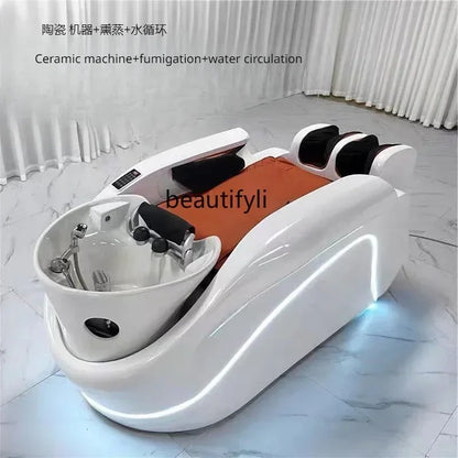 ss neues intelligentes elektrisches Massage-Shampoo-Bett, konstante Temperatur, automatische Wasserzirkulation, Begasungs-Kopftherapie-Bett