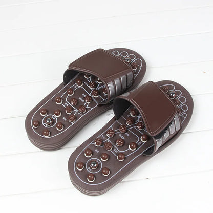 Portable Sandals Reflexology Massage Acupressure Foot Massager with Replaceable Head Thick Bottom EVA Foot Massage Slipper