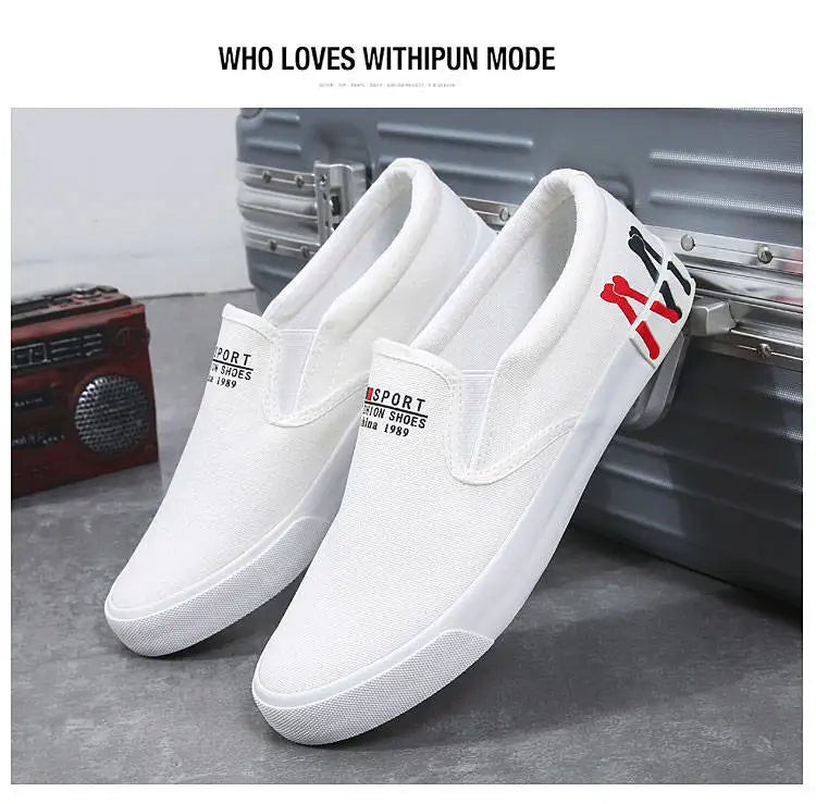 Men’s 2025 Luxury Casual Canvas Loafers – Breathable Slip-On Driving Shoes