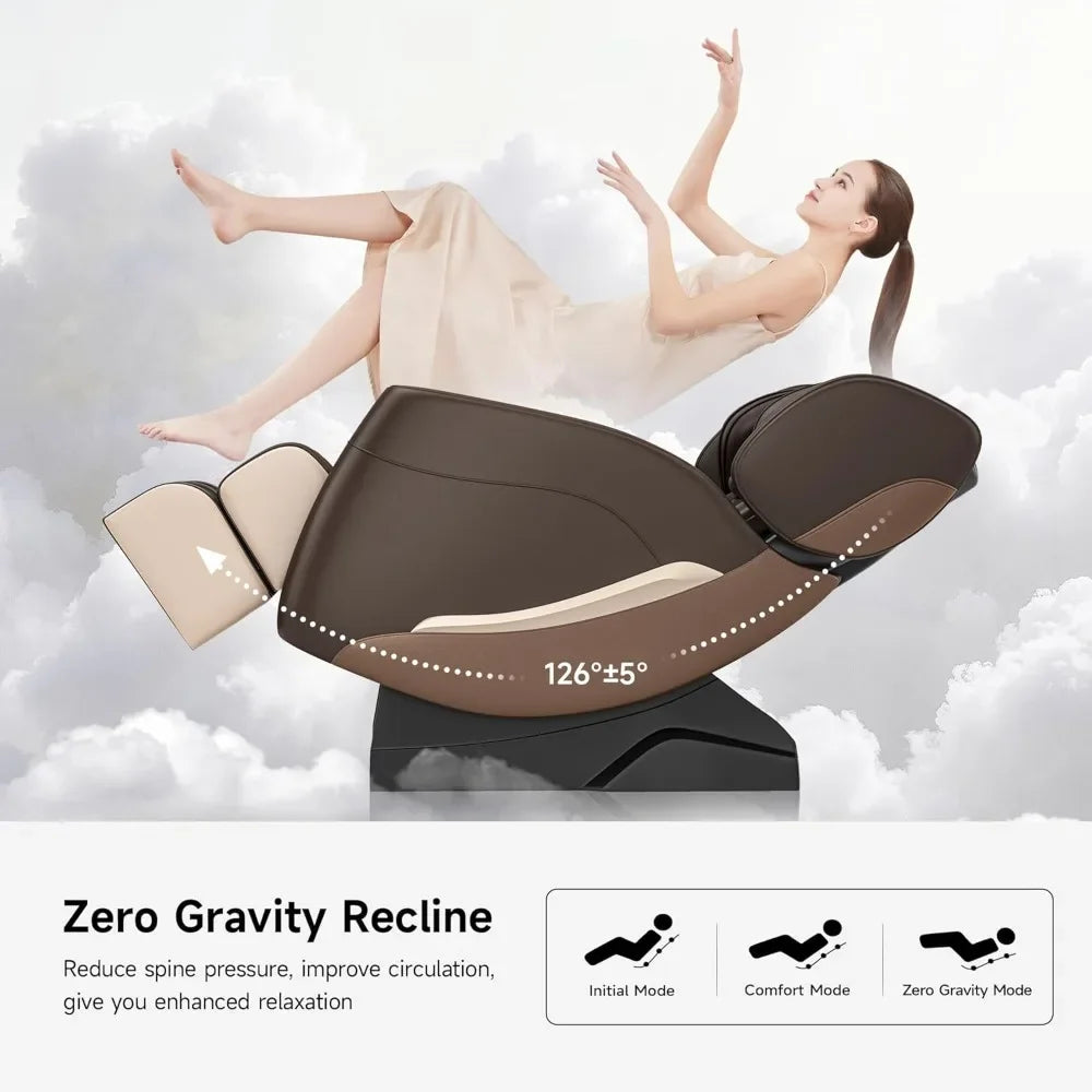 2025 Massagesessel Ganzkörper, Zero Gravity Relaxsessel mit 6 Auto-Modi, Fußmassage, Heizung, 3D-L-Track & Körperscan-Technologie