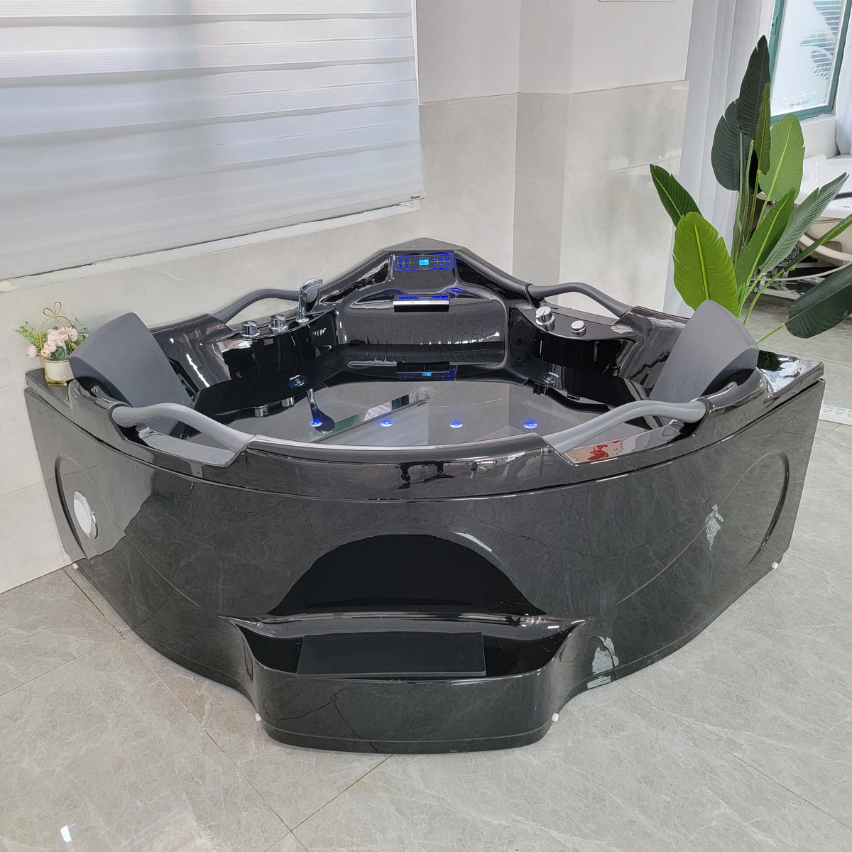 Black Acrylic Massage Bath Tubs Bathtubs & Whirlpools Corner Massage Bathtub Hot Tub for Soaking