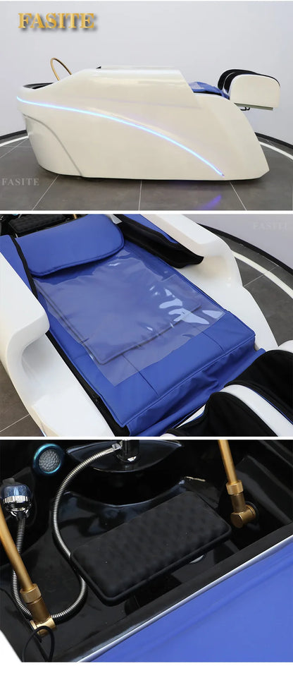 Electric massage shampoo bed Beauty salon shampoo bed Hair salon Flushing bed Fiberglass shampoo  Water circulation