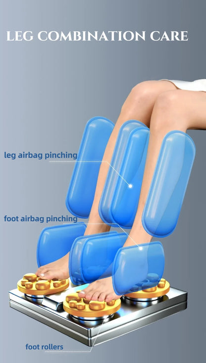 Massage Chair Gravity 3d Calf Full Body Massage Seat Chair Vibrating Smart Terapy 8 Roller