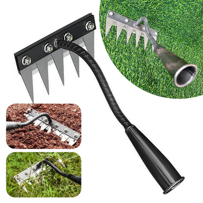 Râteau de désherbage de jardin à 5/6/7/8 dents, râteau amovible en acier au carbone, houe de sol, râteau en paille agricole, outils de désherbage multi-usages