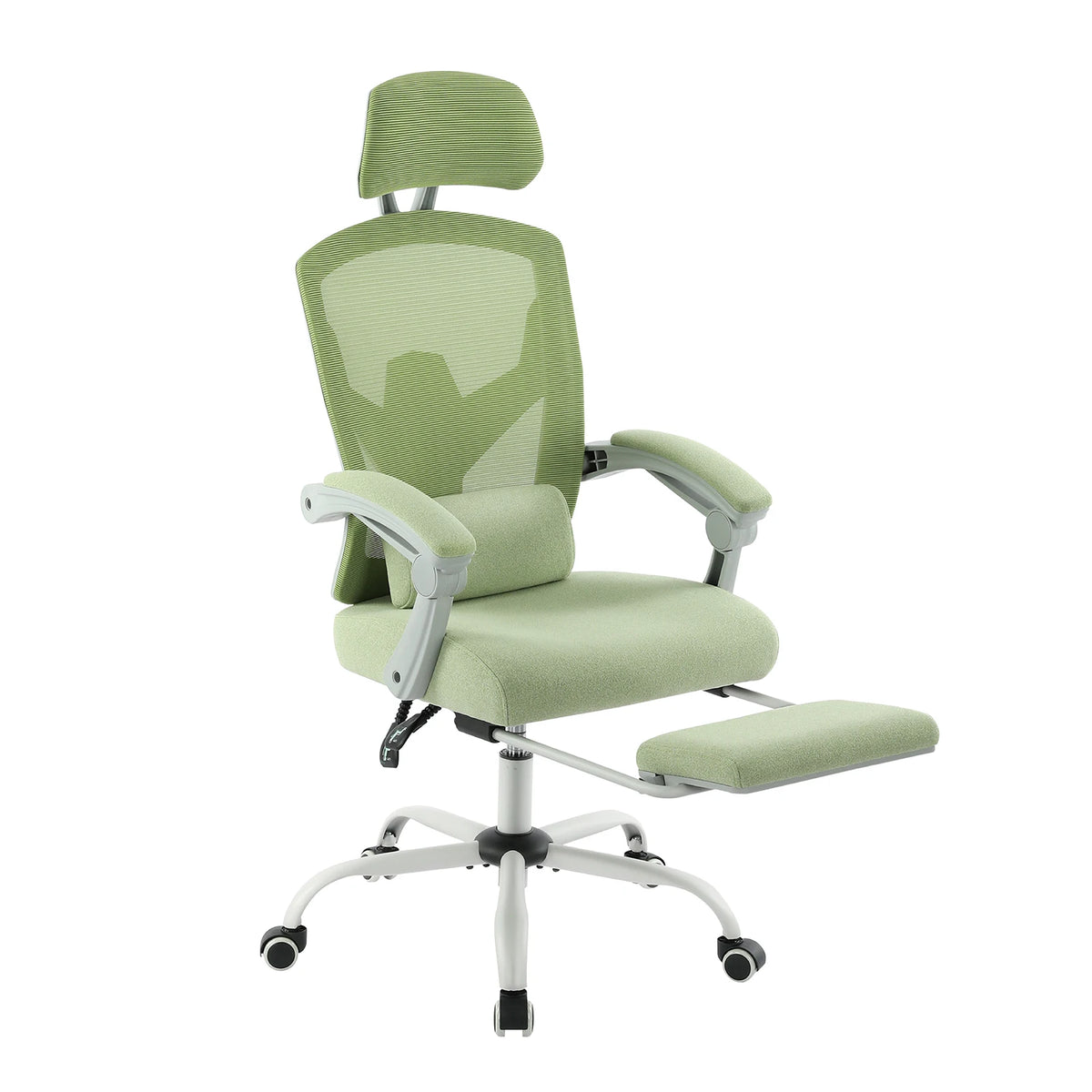 JHK Ergonomischer Liege-Gaming-Stuhl mit hoher Rückenlehne aus Mesh, Wohnzimmer-Schaukelstuhl, Bürostuhl, Drehstuhl, Rollstuhl, Lendenstützkissen