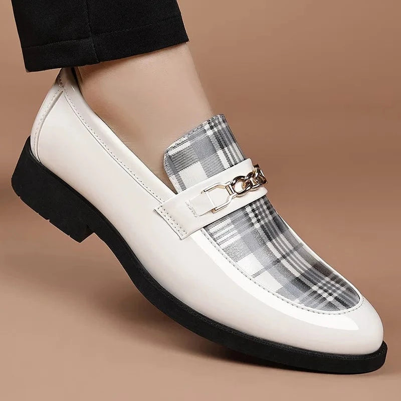 White Men’s Dress Shoes – Pointed Toe Leather Oxfords &amp; Loafers