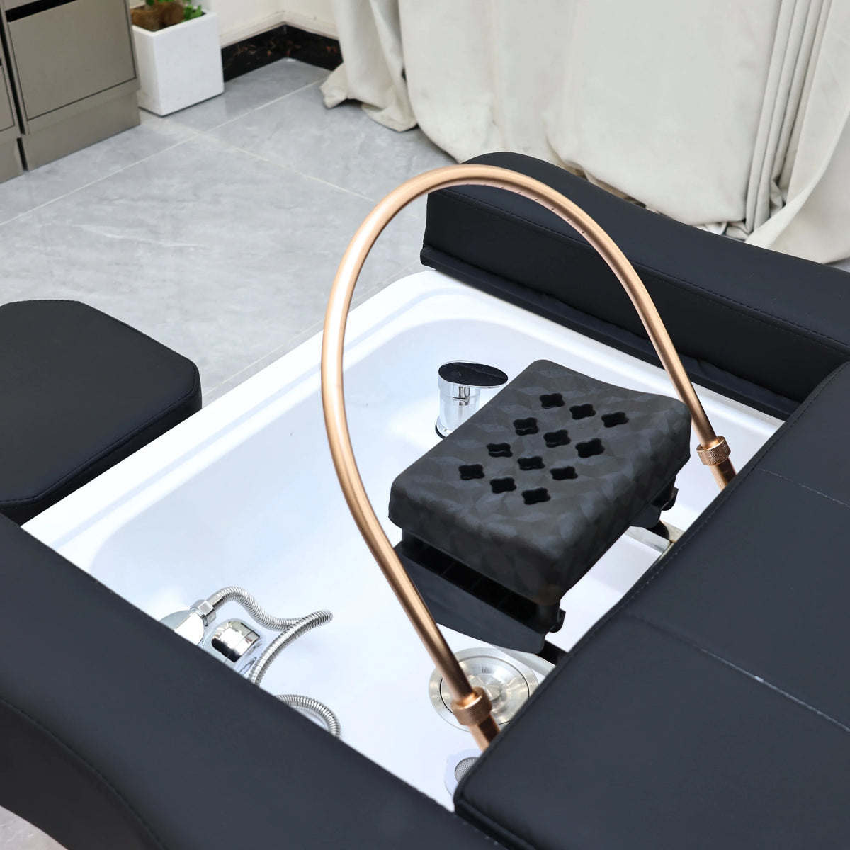 XinSheng Electric Adjustable Lift Shampoo Bed Massage Table All-in-One Salon SPA Massage Bed with Hair Washing Basin & Foot Bath