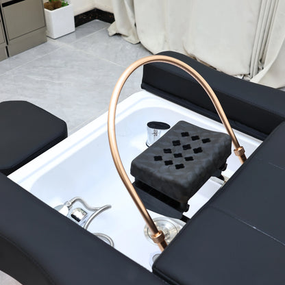 XinSheng Electric Adjustable Lift Shampoo Bed Massage Table All-in-One Salon SPA Massage Bed with Hair Washing Basin & Foot Bath