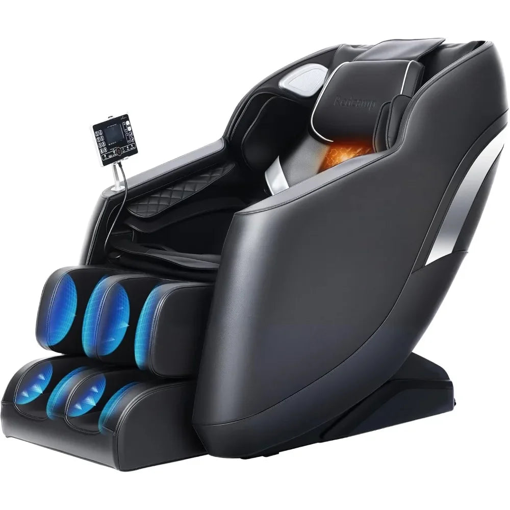 Massagesessel Ganzkörper: mit 8 festen Massagepunkten, Schwerelosigkeit, Taillen- & Beinheizung, Airbag-Massage, Bluetooth Musik, LED-Fernbedienung