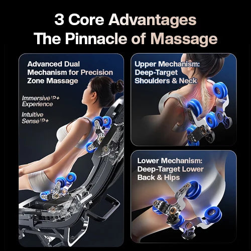Hot Sell 4D 3D Zero-Gravity-Stuhl Dual Core Massager Ganzkörpermassagegerät Luxus-SL-Track-Massagesessel Fabrik