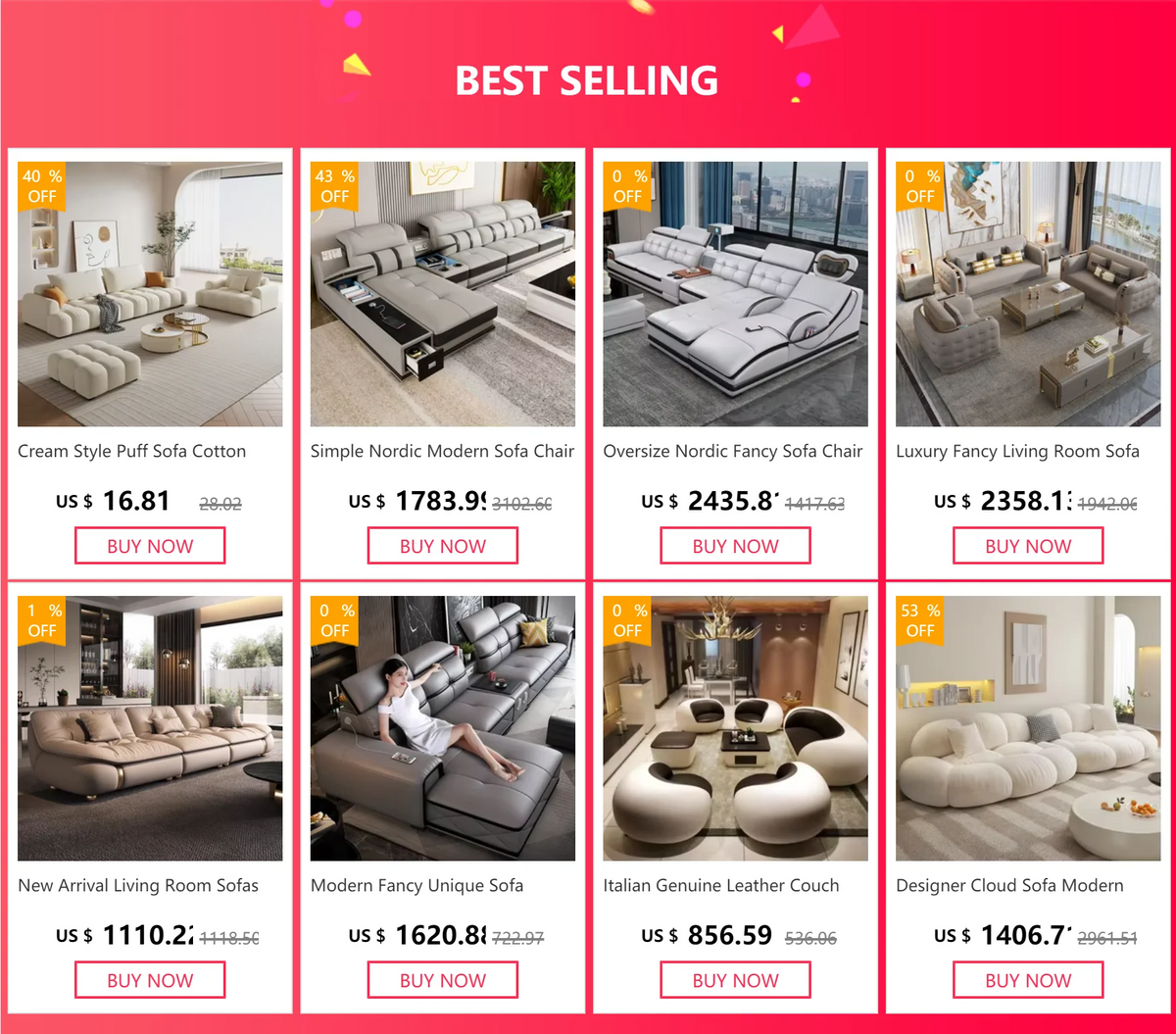 Designer Genuine Leather Sofas Fancy Modern Luxury Individual Loveseat Sofa Sectional Italian Sofy Do Salonu Home Furniture
