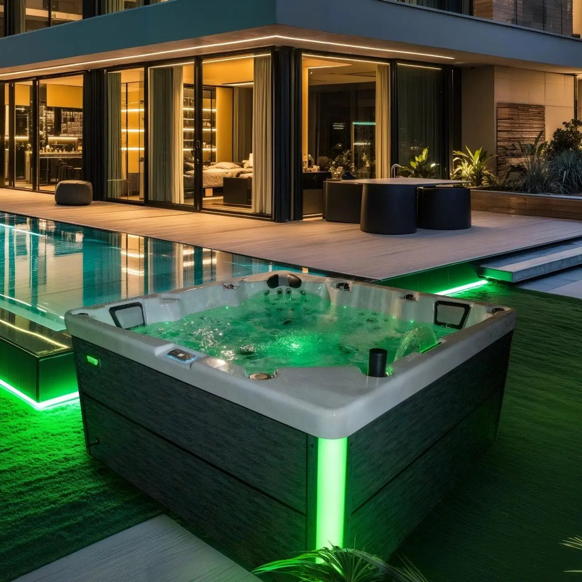 Outdoor-Jacuzzi-SPA-Whirlpool, großer Acryl-Massagebadewanne, intelligenter thermostatisch beheizter Pool, Villa, Hof, Hotel, Resort