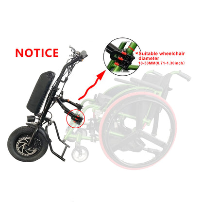 Elesmart Kit de conversion de tracteur de moto électrique 12 pouces 36V 250/350/500W fixation de fauteuil roulant pour aide aux personnes handicapées