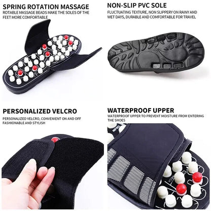 Neue Fußmassage-Hausschuhe Fußreflexzonenmassage Akupunktur-Therapie-Massagegerät Walk Stone Schuhe Akupunktur Kopfsteinpflaster-Massagegerät