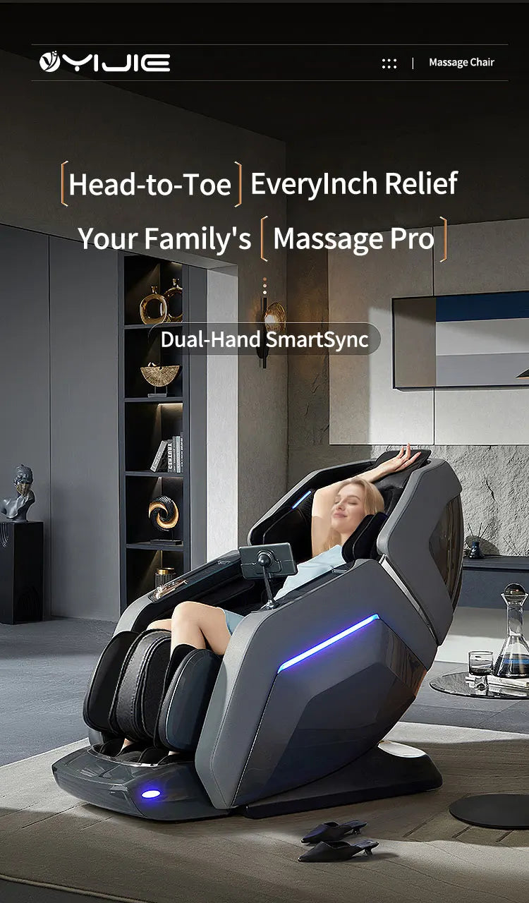 Zero Gravity Luxus Shiatsu Ganzkörper-Luftstreckungs-Doppelkern-Massagesessel