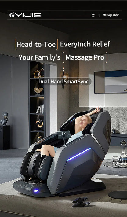 Zero Gravity Luxus Shiatsu Ganzkörper-Luftstreckungs-Doppelkern-Massagesessel