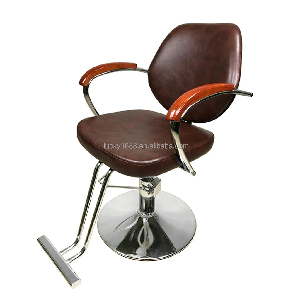 Verstellbarer Friseurstuhl mit Hydrauliklift 360° drehbar, PU-Leder Salonstuhl für Friseure, Beauty Spa Friseurladen