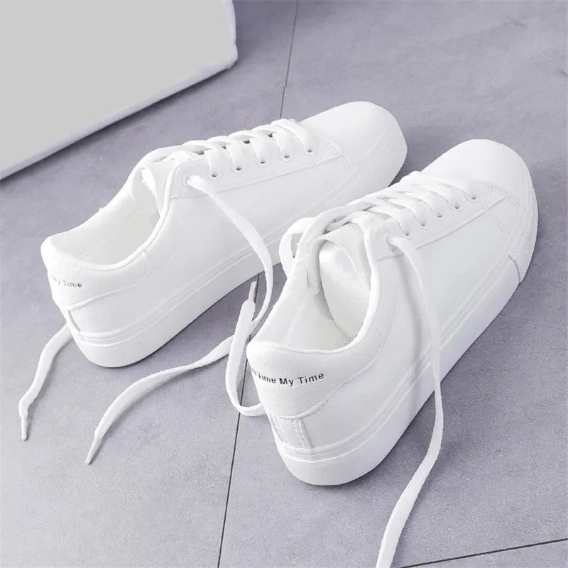 Women’s Fashion Sneakers – Breathable PU Leather Platform Shoes