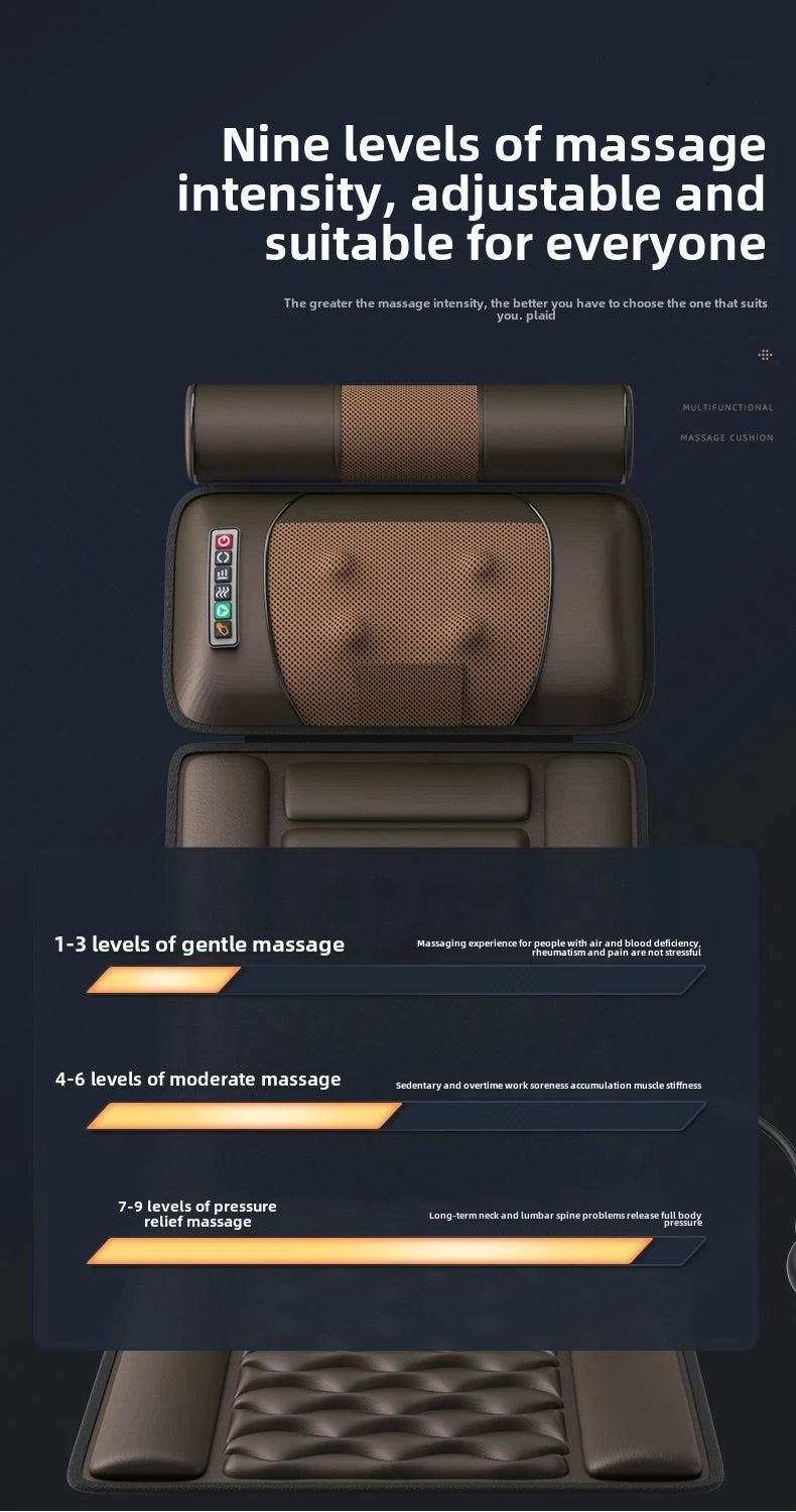 Ganzkörpermassage-Matratze Wellenförmige Vibrationsentspannung mit Fingerdruck-Kissen Rücken-Fuß-Massage Manuelle Airbag 12V3A Adapter