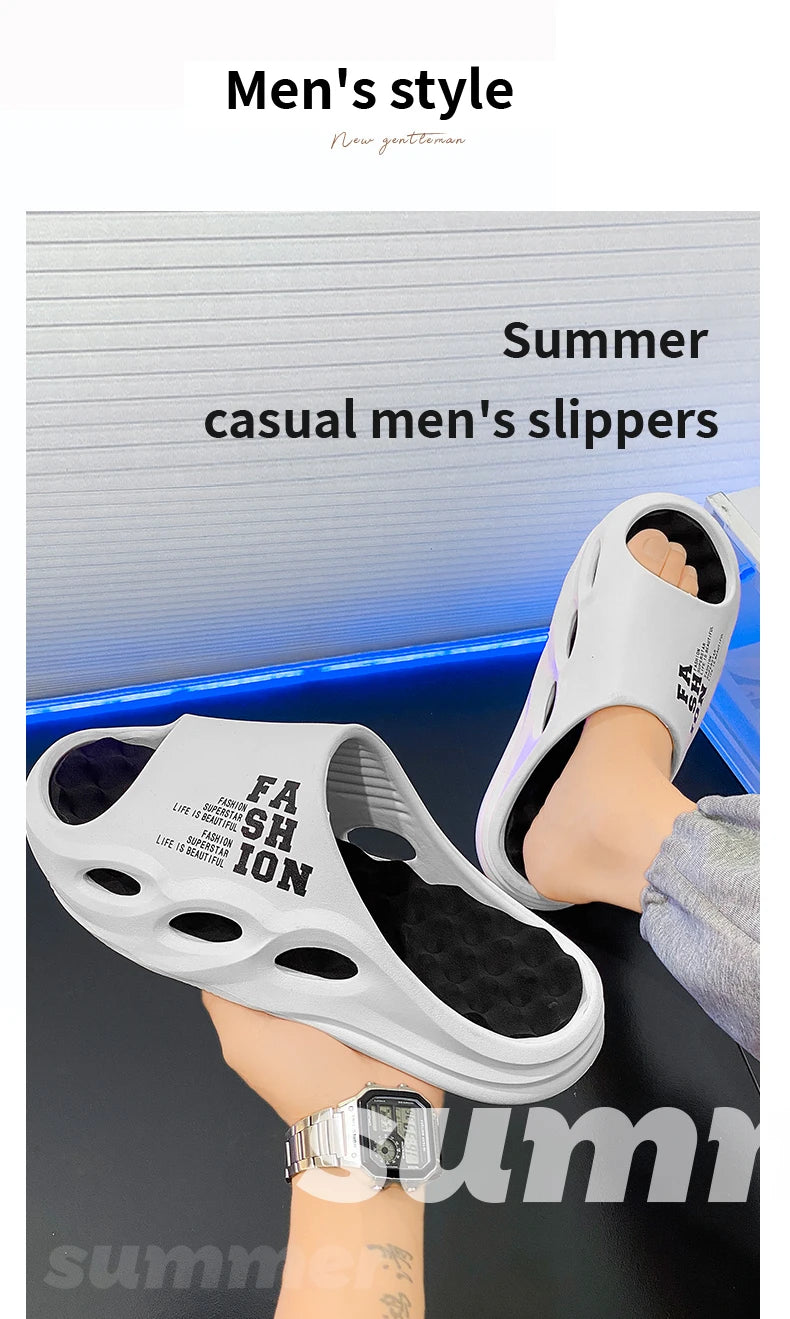 Herren-Mode-Massage-Slipper, Indoor/Outdoor-Sandalen, Strand-Flip-Flops, dicke Sohle, Herren-Slides, Sommer-rutschfeste Herren-Dusch-Slipper