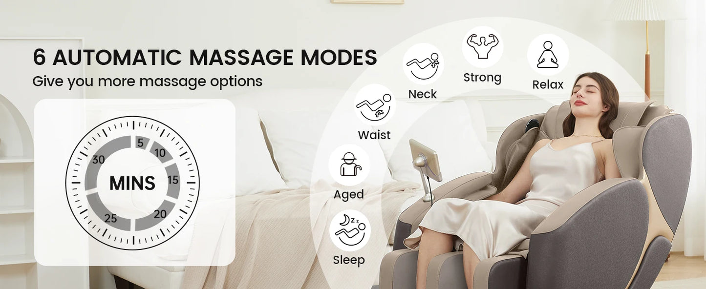 BS06New Design Remote Control Electric Luxury AI Voice Heating Full Body Home Massage Chair with Vibration and Musical Function