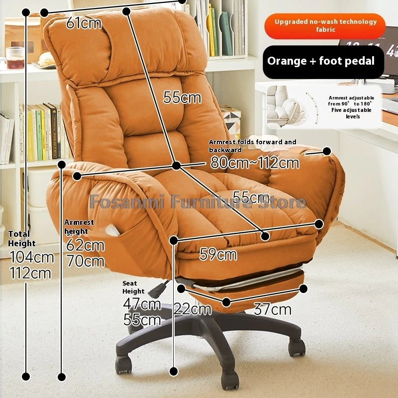 Komfortabler weicher Bürostuhl mit verstellbaren Armlehnen Ergonomischer Home-Office-Stuhl mit breiter Sitzfläche High-Back Gaming-Sessel