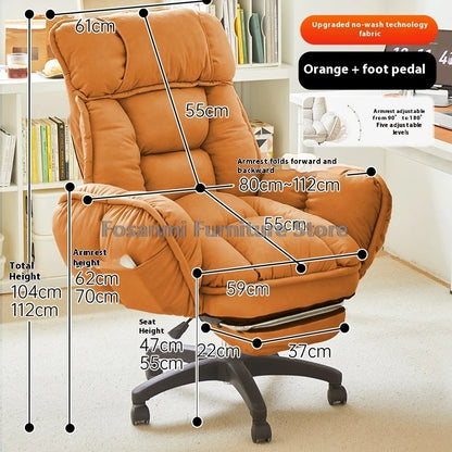 Komfortabler weicher Bürostuhl mit verstellbaren Armlehnen Ergonomischer Home-Office-Stuhl mit breiter Sitzfläche High-Back Gaming-Sessel