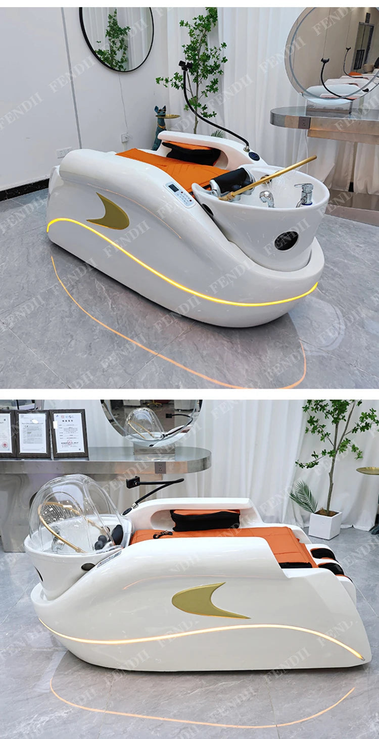 Professional Luxury Lounge Chair Barber Shop Head Spa Massage Shampoo Bed Hair Shampoo Chair