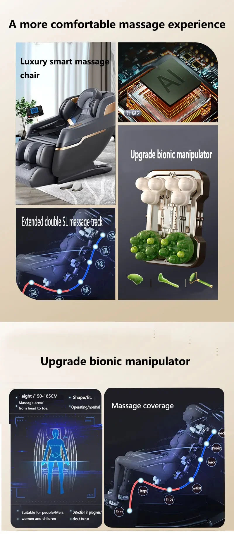 Massage Chair Gravity 3d Calf Full Body Massage Seat Chair Vibrating Smart Terapy 8 Roller