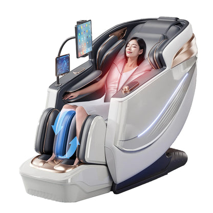 Dual Core 6D Massagesessel mit SL-Schiene, Heizschal, Thai-Stretch & KI-Sprachsteuerung – Ganzkörper-Schwerelosigkeitsliege