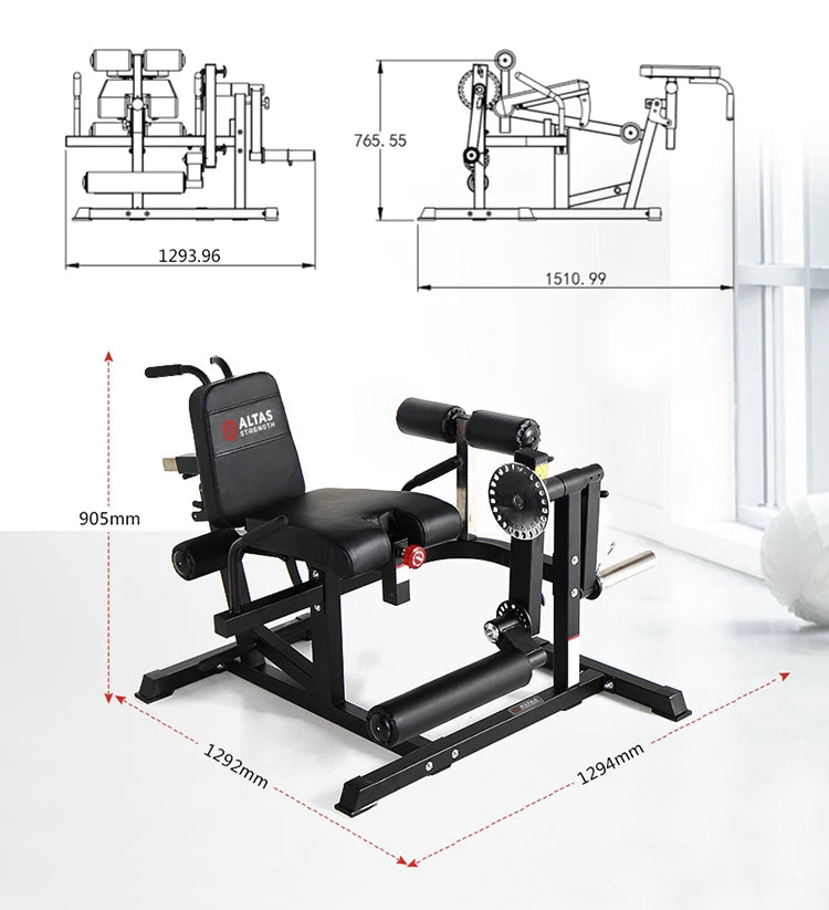 HXL Beinmuskeltrainer Untere Extremität Krafttraining Beinstreck- und -beugegerät Zwei- und Vierköpfe