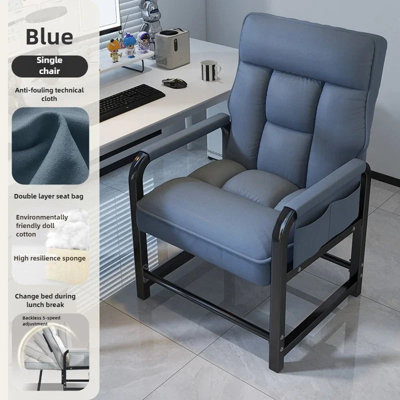 Liegestuhl Bürostuhl Mittagspause Klappstuhl Computerstuhl, kann sitzen und liegen, Zwei-Zweck-Faulenzer-Sofa-Stuhl mit Rückenlehne