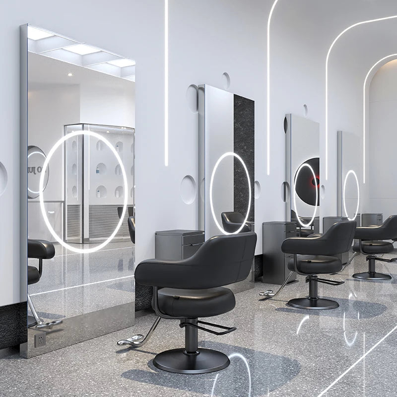 Barber shop mirror hair salon special hair salon mirror table single and double sided perm and dyeing trendy  with lamp floor